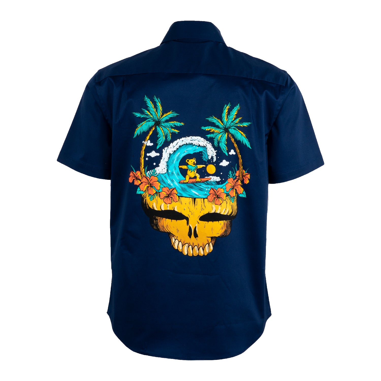 Grateful Dead Short-Sleeve Button Down Surfing Stealie Navy - Section 119