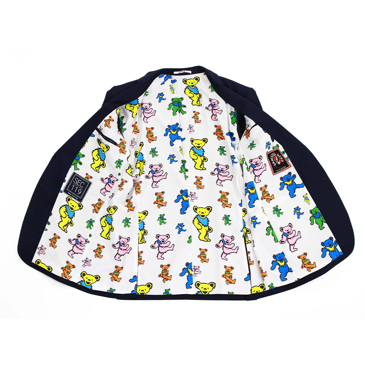 Grateful Dead Navy Birds Eye Dancing Bear Sport Coat - Section 119
