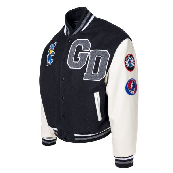 BSTN Brand Schott x BSTN Brand Thank You, Basketball Varsity Jacket Men College Jackets black|multi in Size:XL