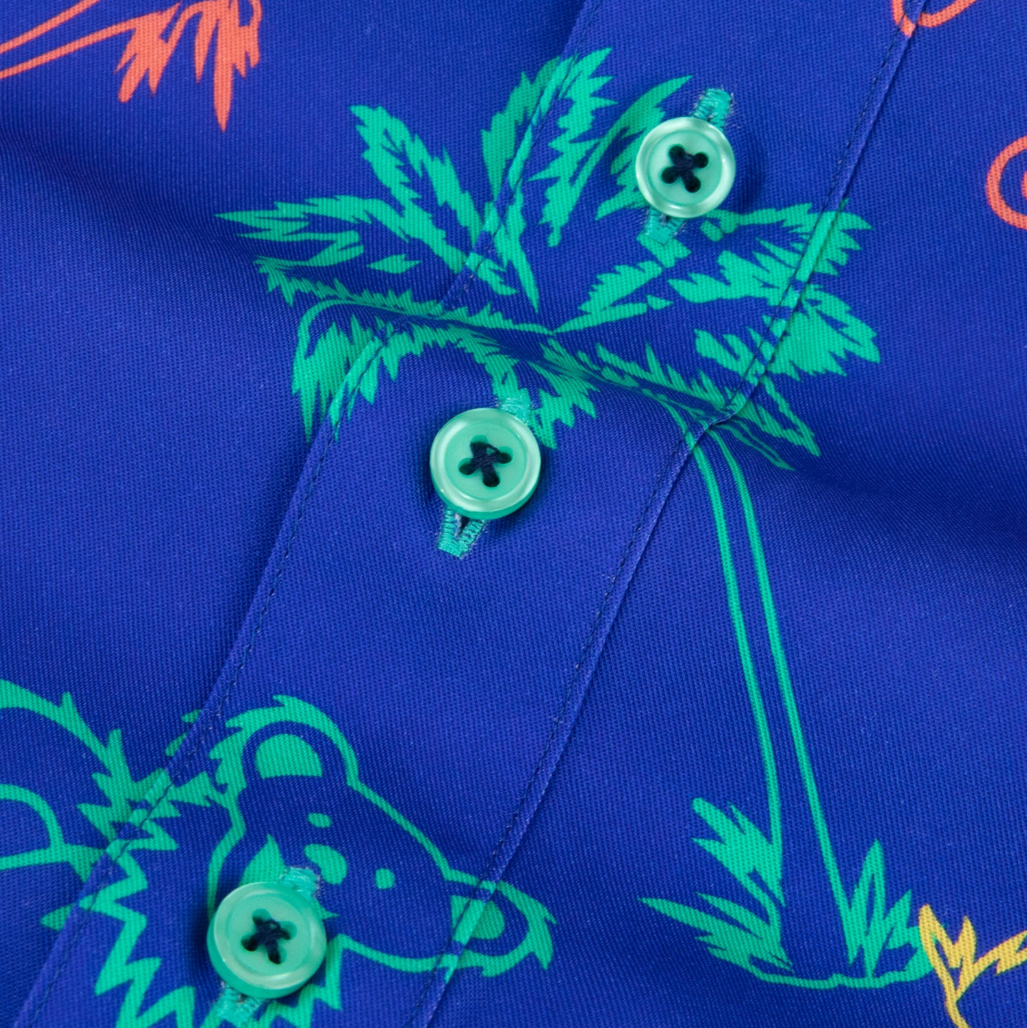 Grateful Dead Short Sleeve Button Down Beach Neon Bears - Section 119