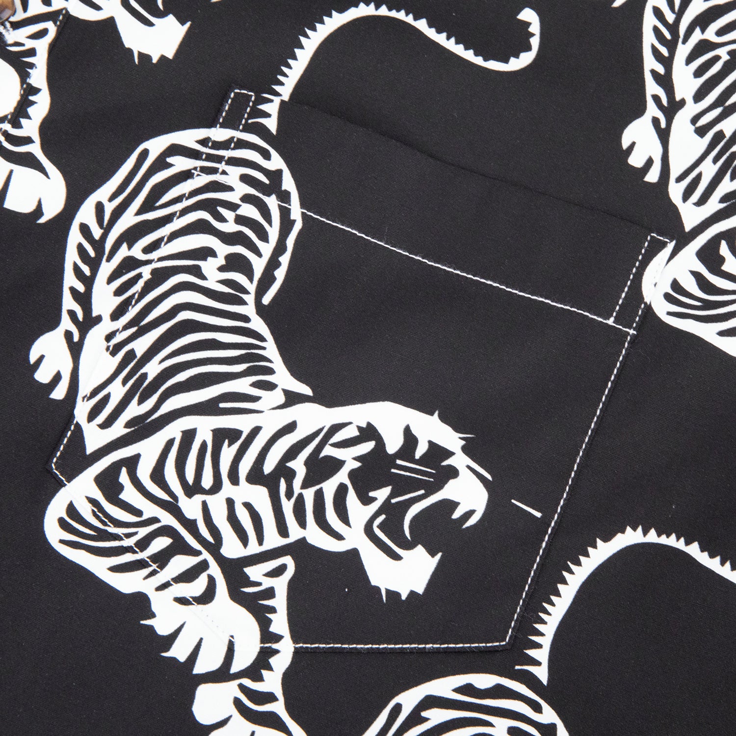 Jerry Garcia Black and White Tiger Short Sleeve Shirt - Section 119