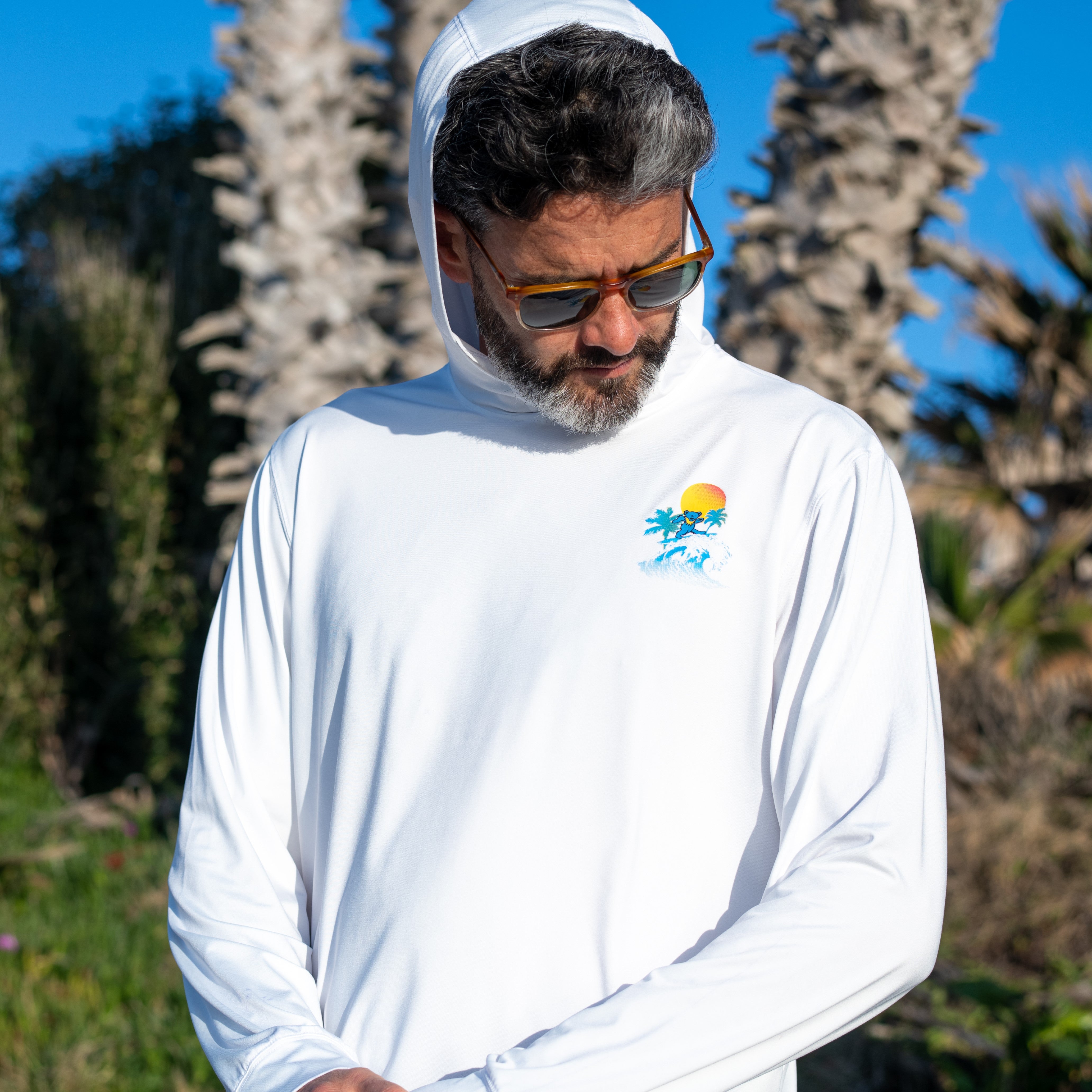 GRATEFUL DEAD HOODIE LW OUTDOOR WHITE WAVE BEAR - Section 119