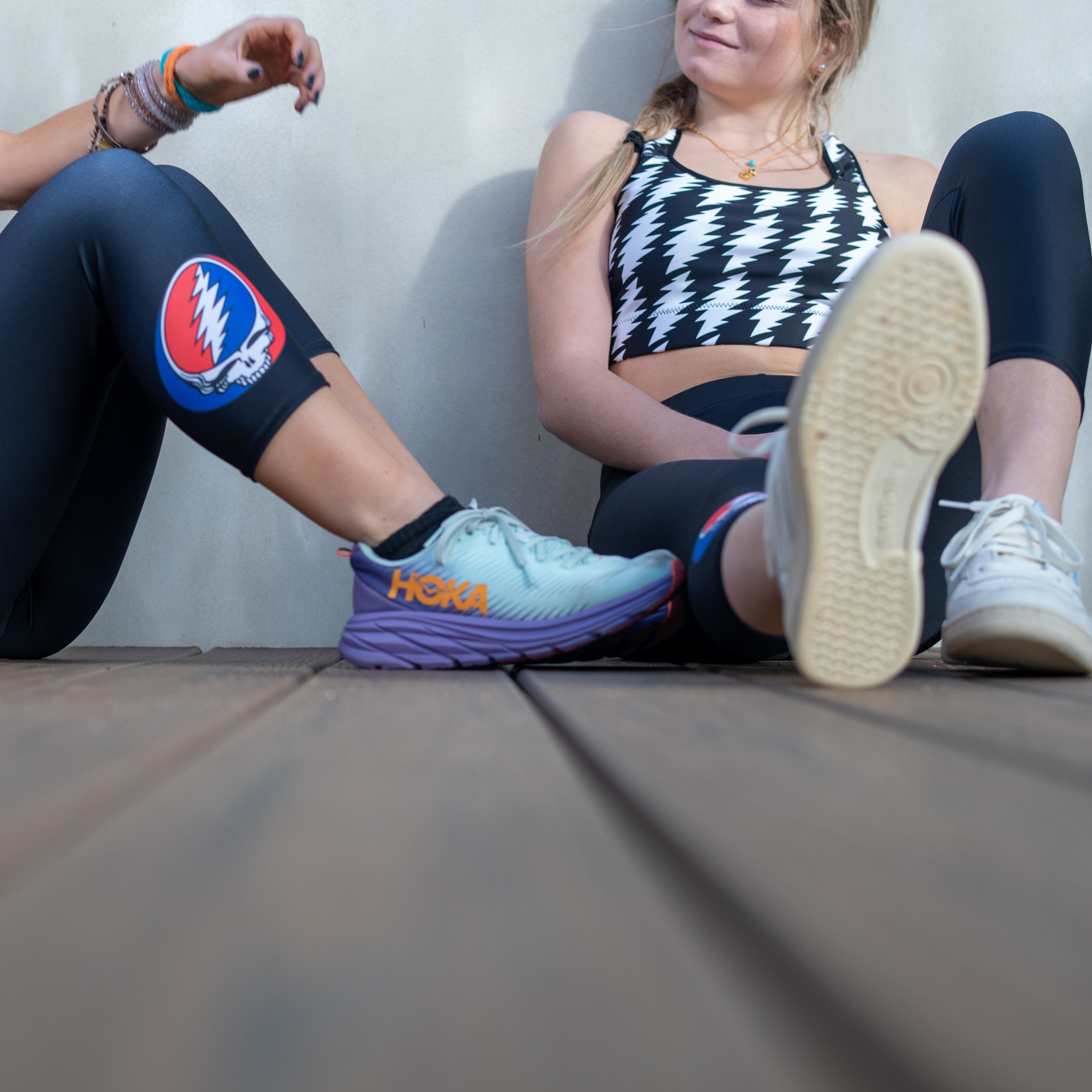 Grateful Dead Black and White Bolt Sports Bra - Section 119