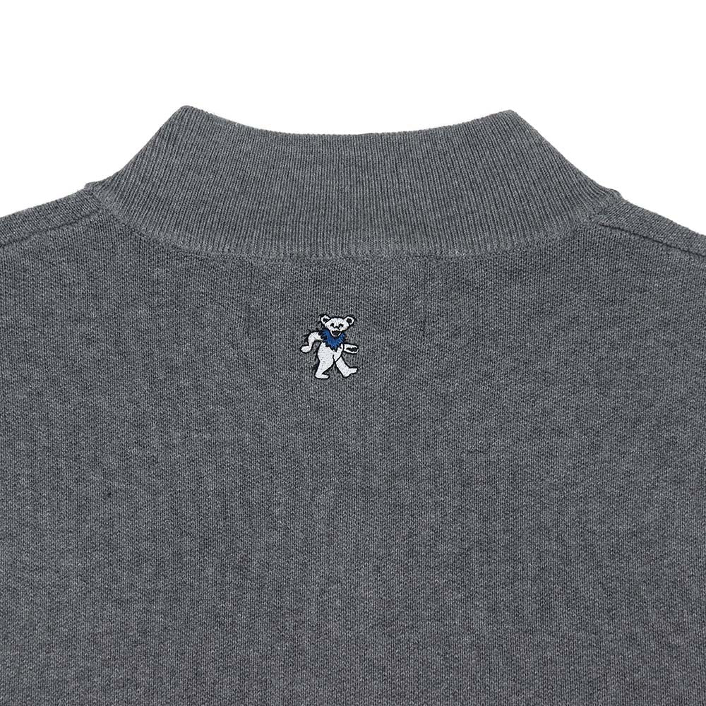 Grateful Dead Dancing Bear Quarter-Zip Sweater | Grey - Section 119