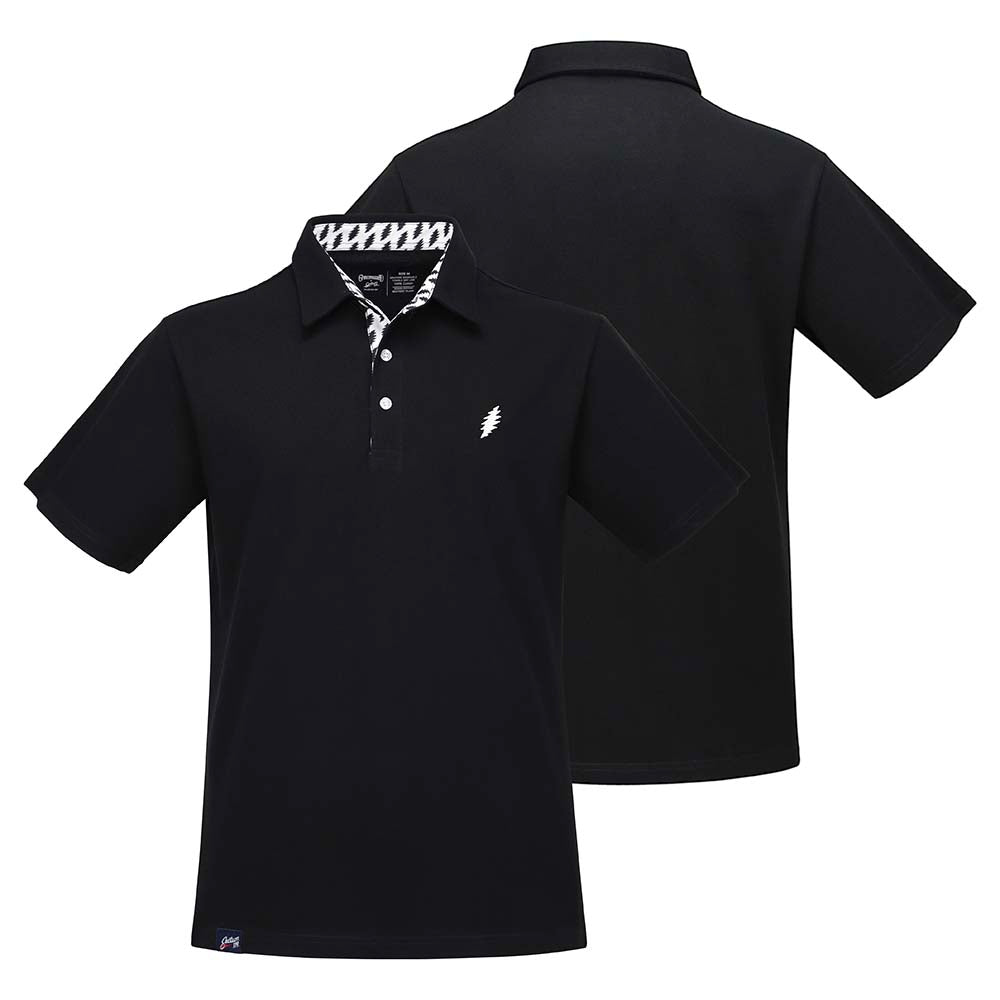 Grateful Dead Black Bolt Pique Polo - Section 119