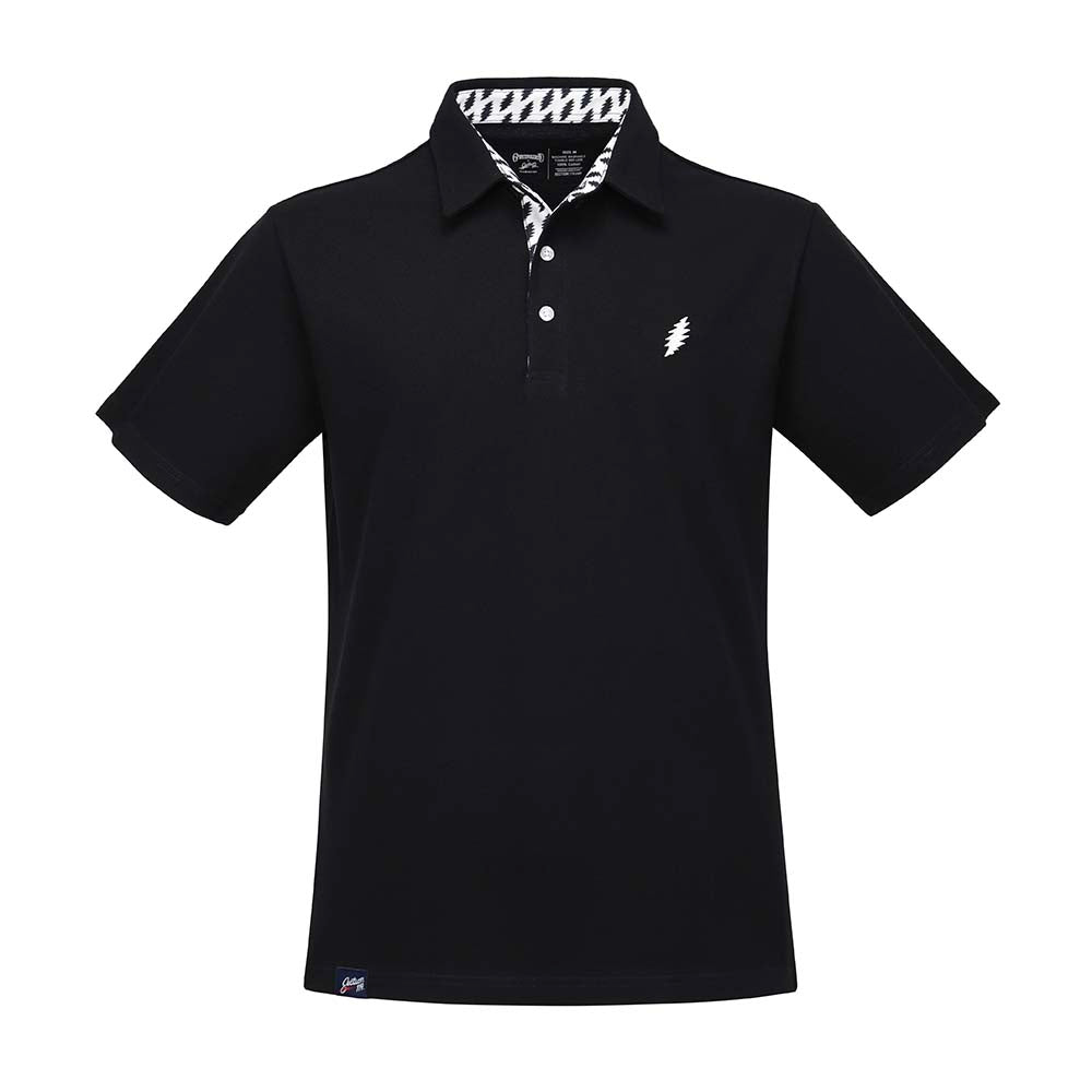 Grateful Dead Black Bolt Pique Polo - Section 119