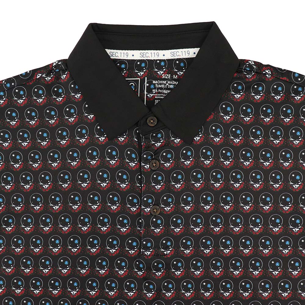 Grateful Dead Dry Fit All Over Space Your Face Polo - Section 119