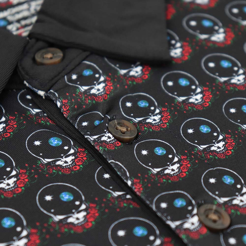 Grateful Dead Dry Fit All Over Space Your Face Polo - Section 119
