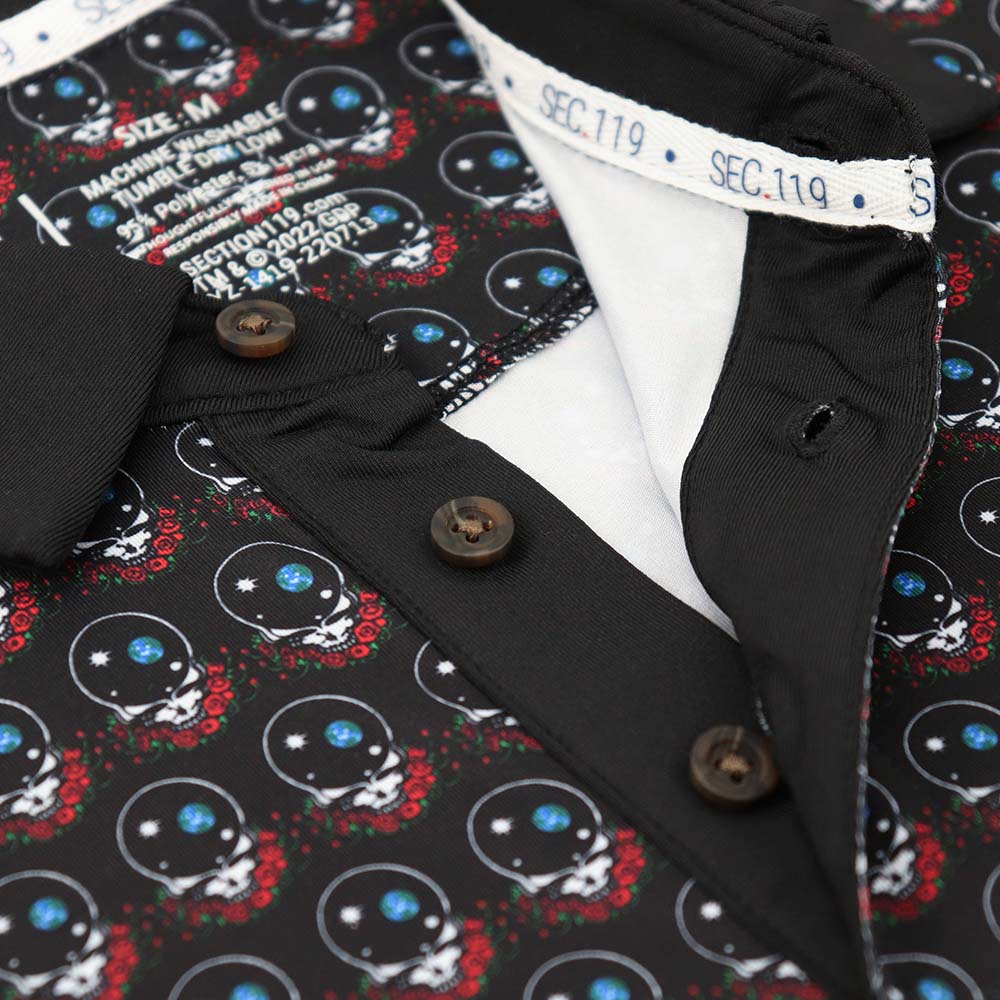 Grateful Dead Dry Fit All Over Space Your Face Polo - Section 119