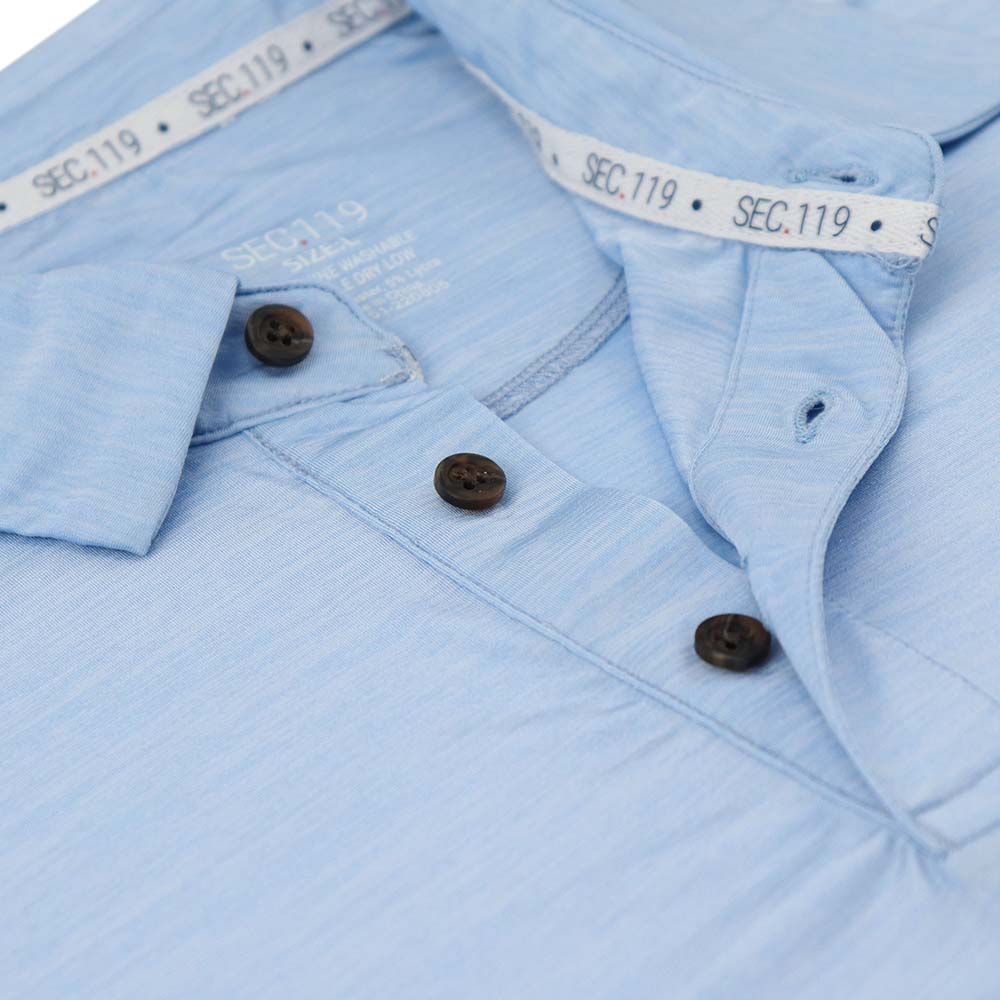 Jerry Garcia Polo Long Sleeve Baby Blue White Face - Section 119