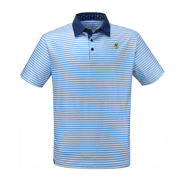 Grateful Dead Dry Fit Polo Stealie in Red White and Blue Stripes– Section  119