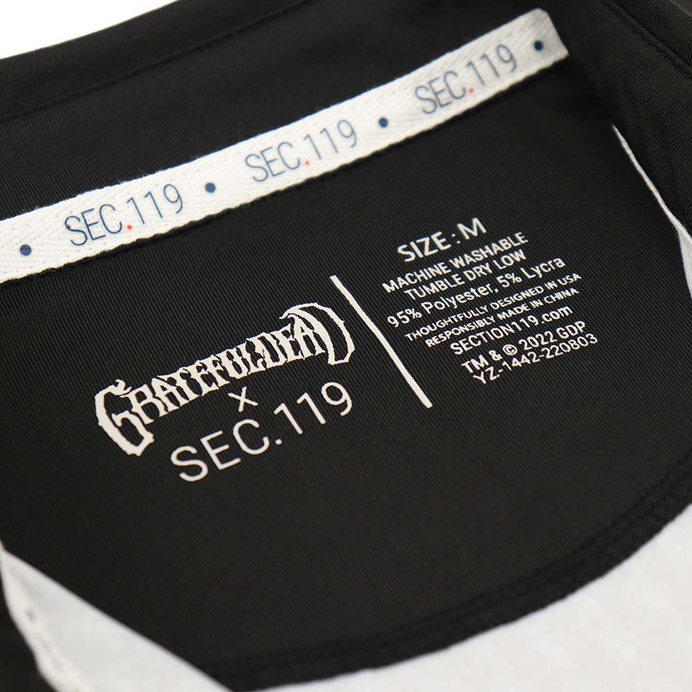 Grateful Dead Dri Fit Polo All Over Grey Bear on Black - Section 119