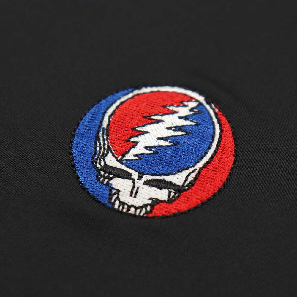 Grateful Dead Polo Long Sleeve Black Stealie - Section 119