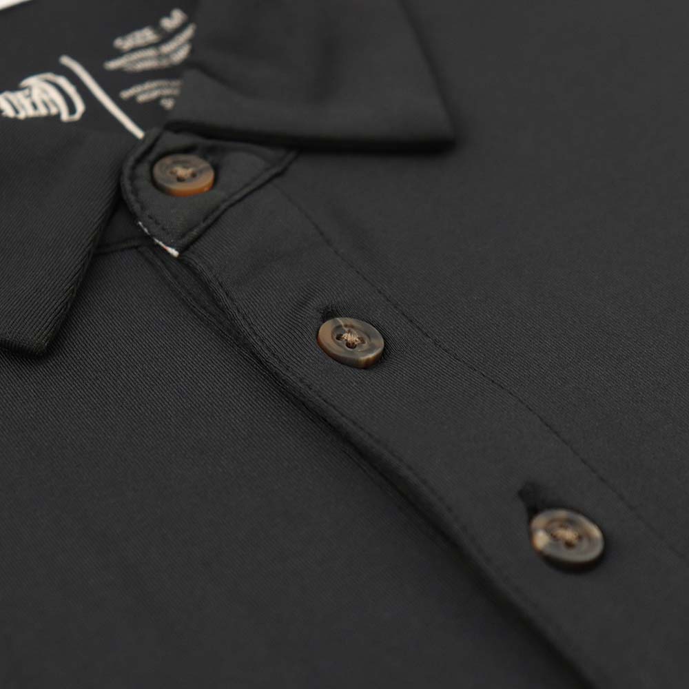 Grateful Dead Polo Long Sleeve Black Stealie - Section 119