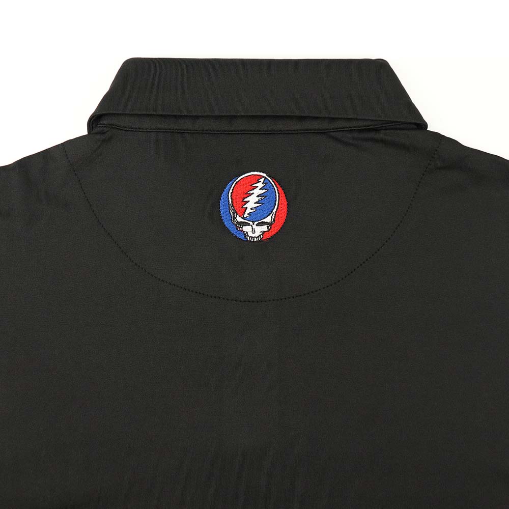 Grateful Dead Polo Long Sleeve Black Stealie - Section 119