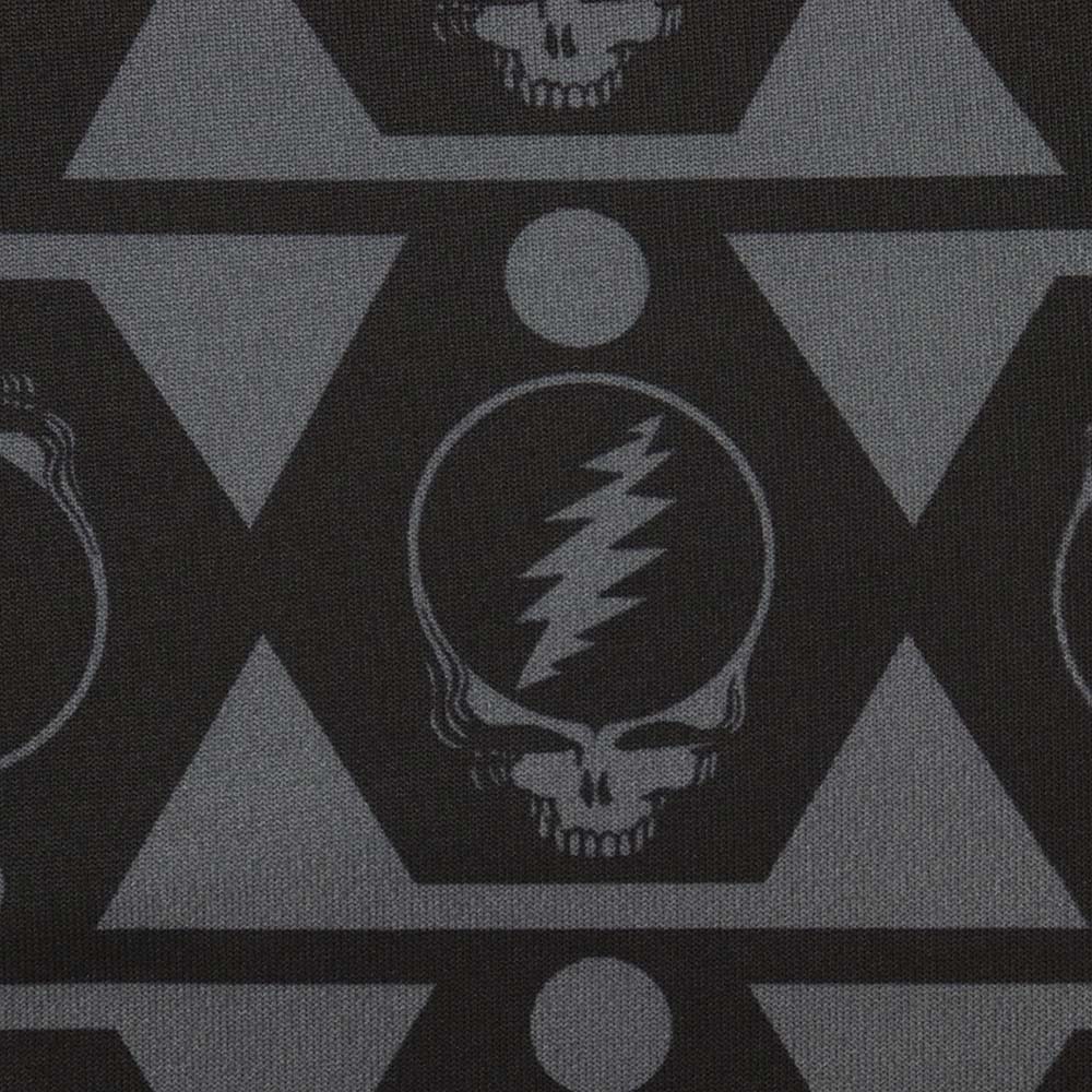 Grateful Dead Polo Long Sleeve Black Grey Stealie - Section 119