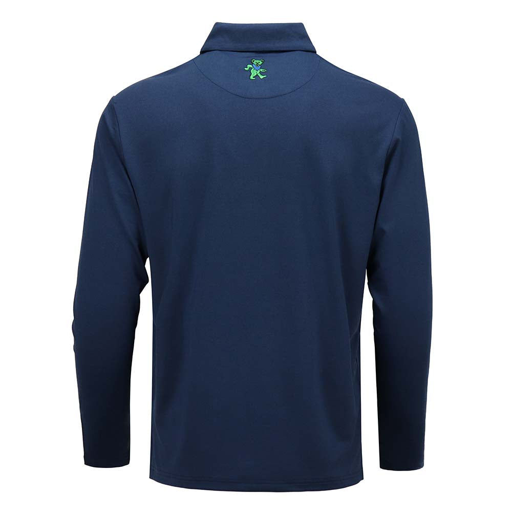 Grateful Dead Polo Long Sleeve Navy Green Bear - Section 119