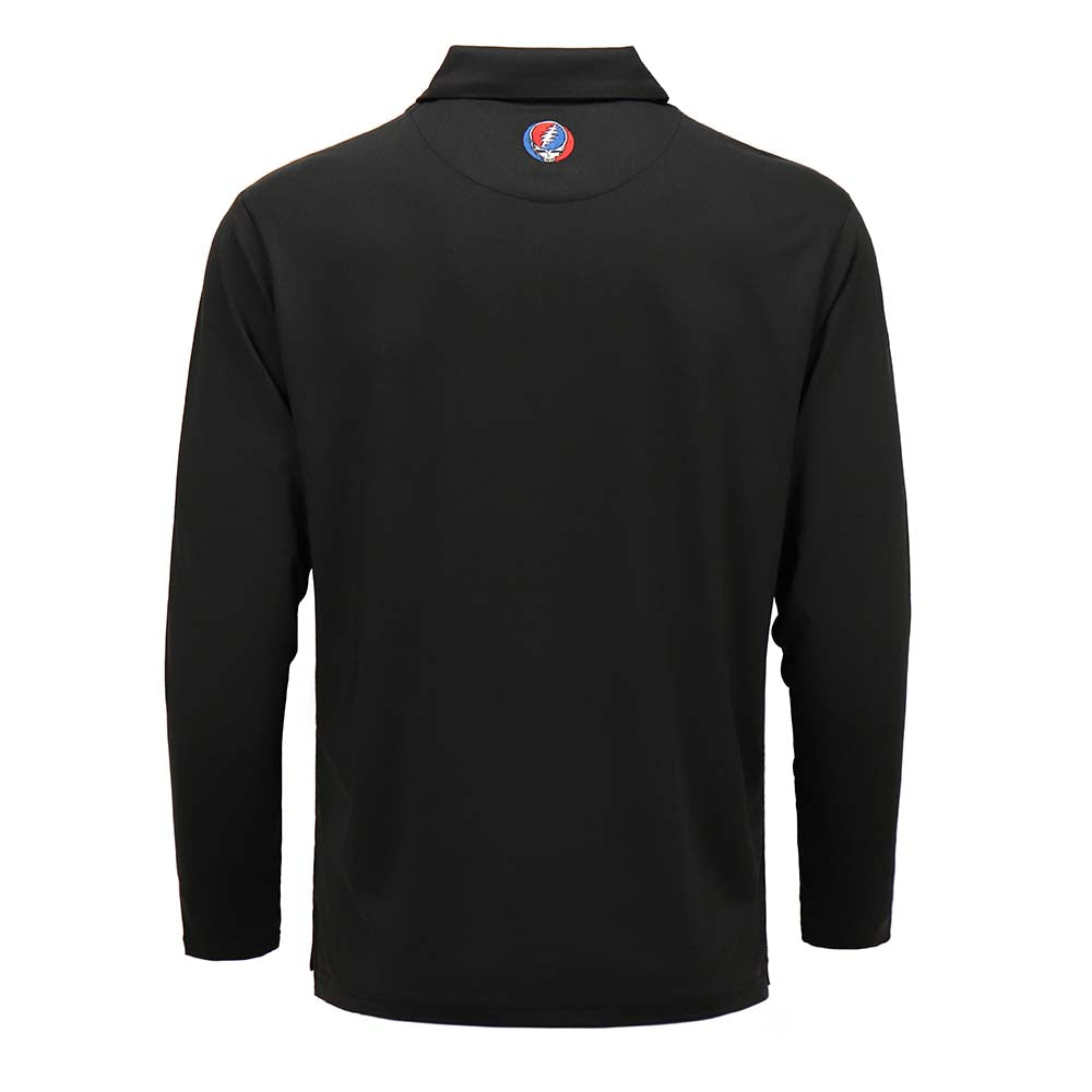 Grateful Dead Polo Long Sleeve Black Stealie - Section 119