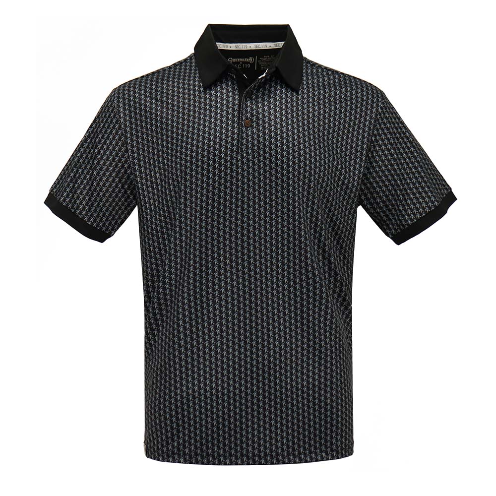 Grateful Dead Dri Fit Polo All Over Grey Bear on Black - Section 119