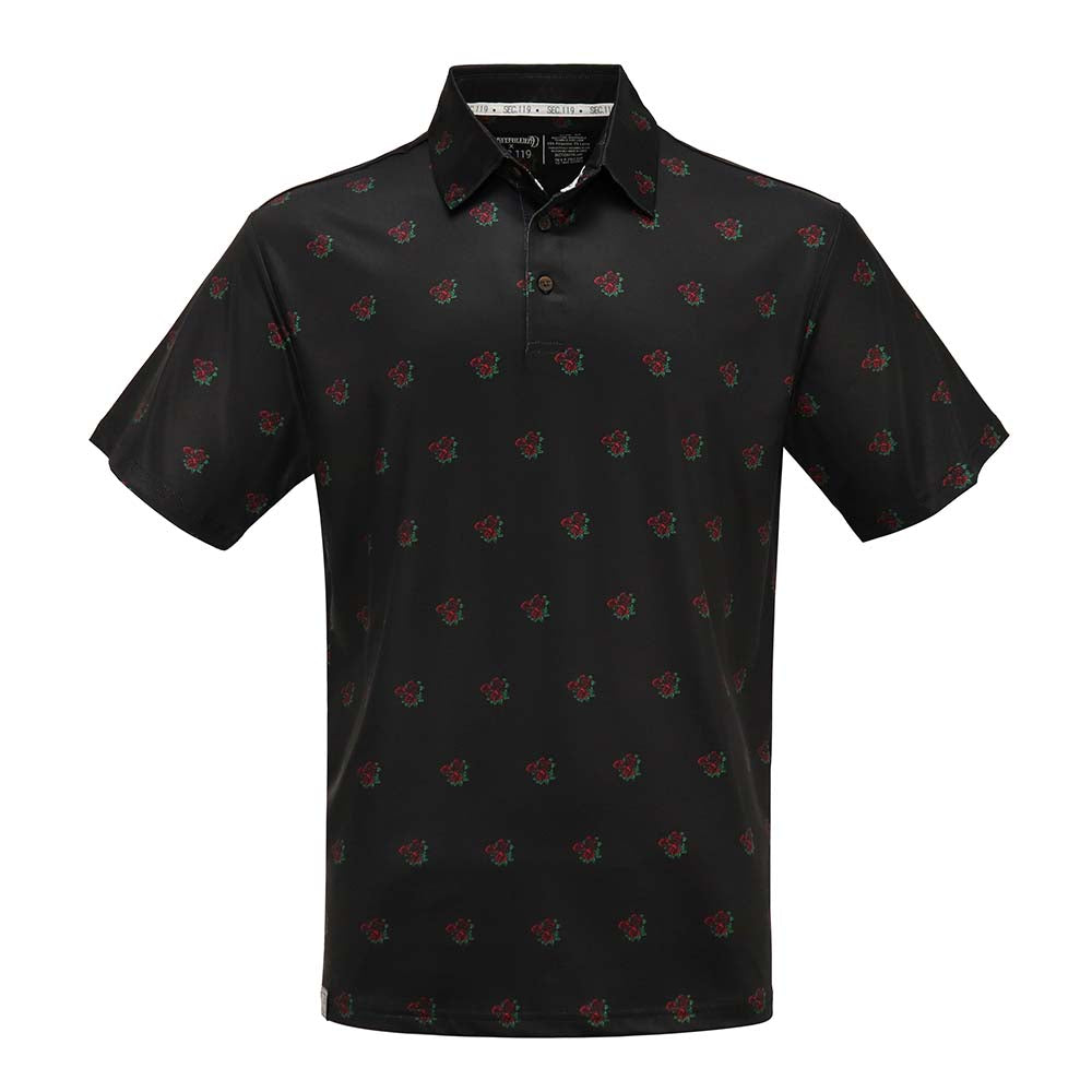 Grateful Dead Dri Fit Polo Roses Black - Section 119