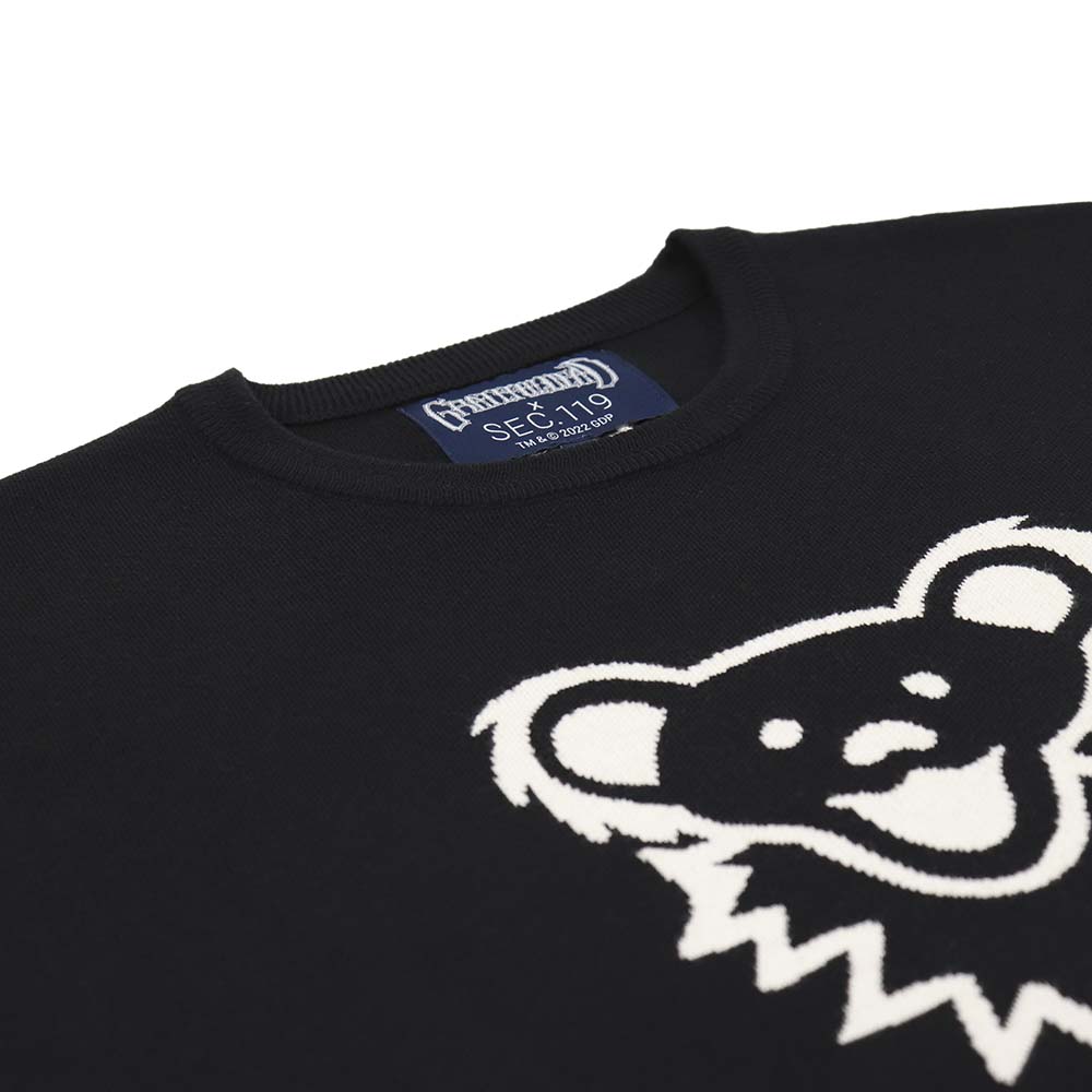 Grateful Dead Sweater White Bear on Black - Section 119