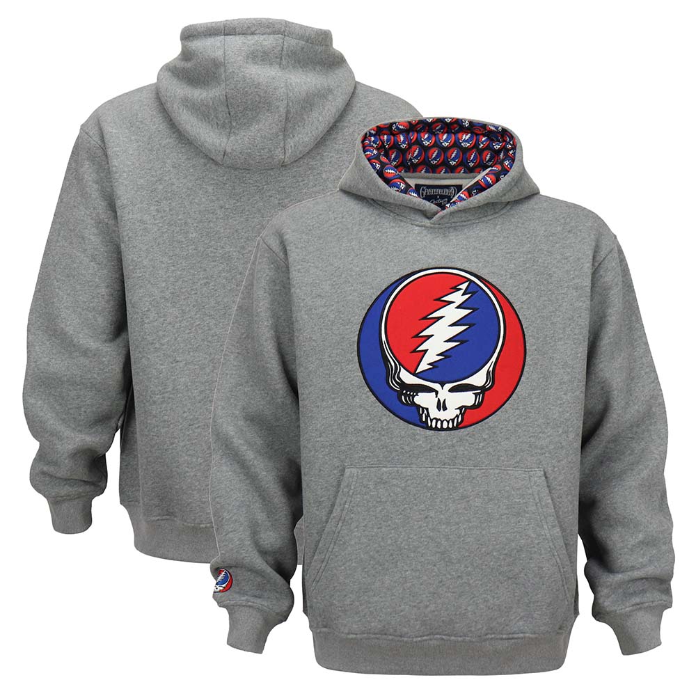 PRE-ORDER Grateful Dead Classic Grey with Stealie Hoodie - Section 119