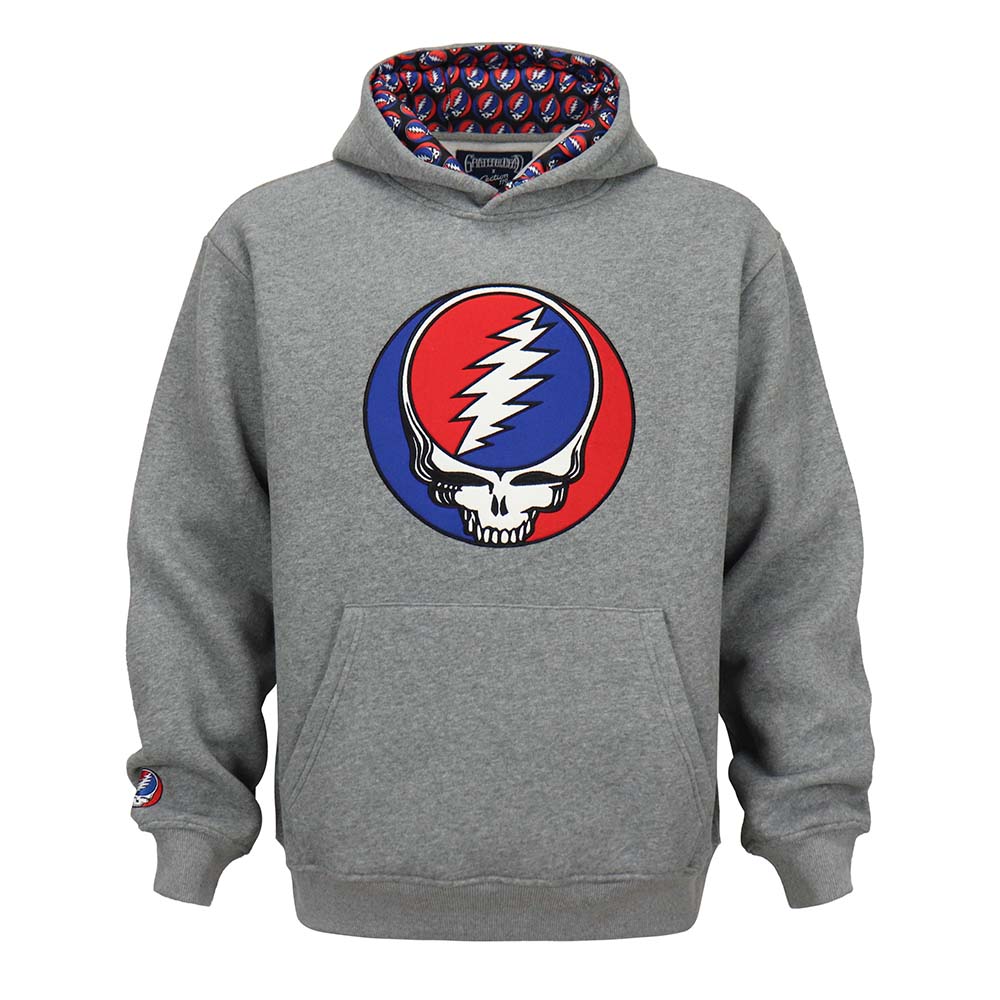 PRE-ORDER Grateful Dead Classic Grey with Stealie Hoodie - Section 119