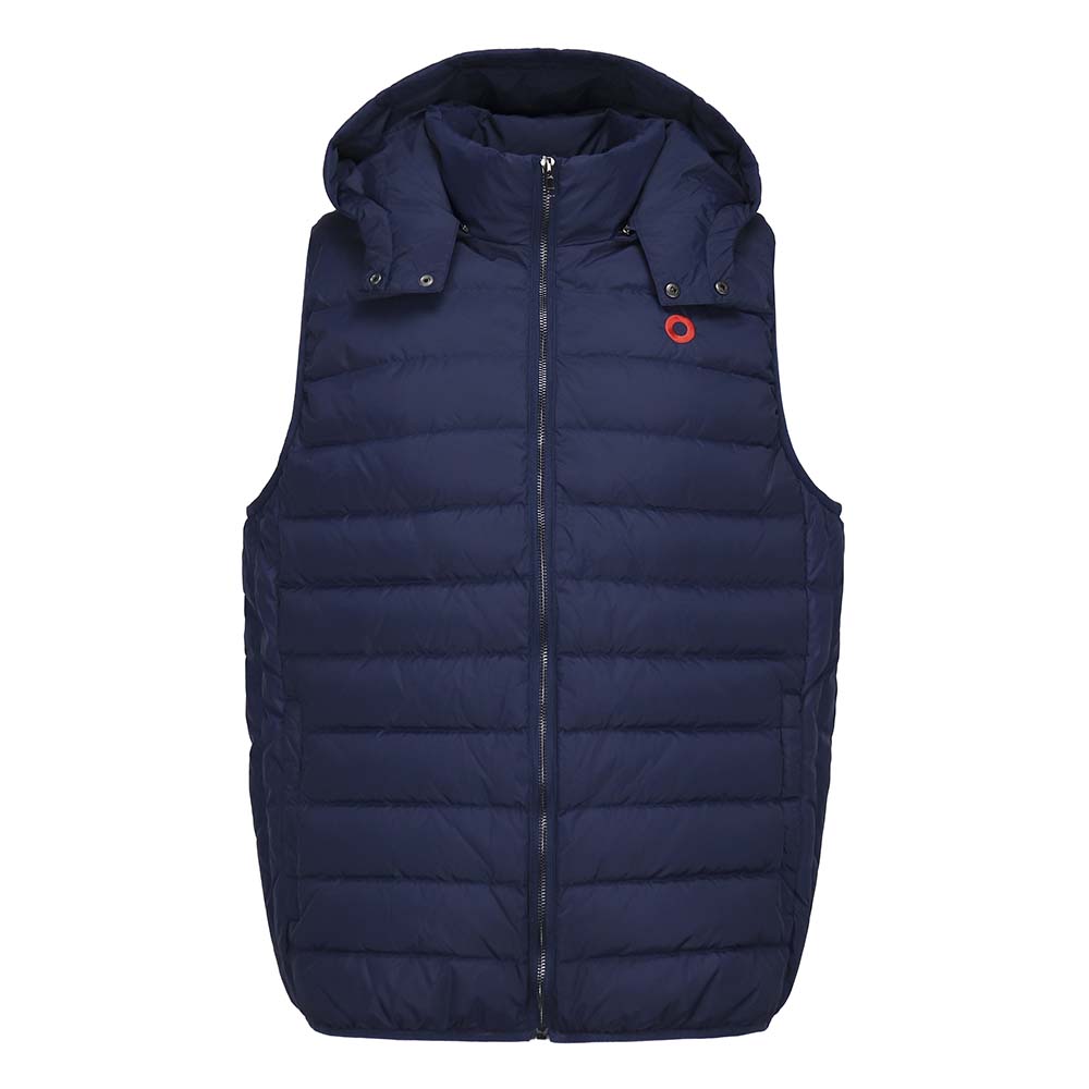 Phish Red donut Hooded Puffer Vest in Navy - Section 119