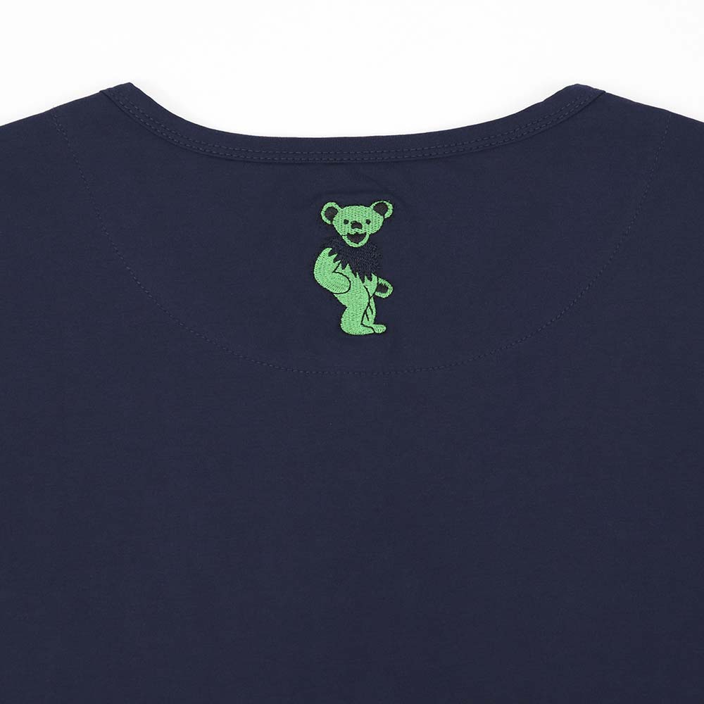 Big and Tall Short Sleeve Henley Navy with Green Bear - Section 119