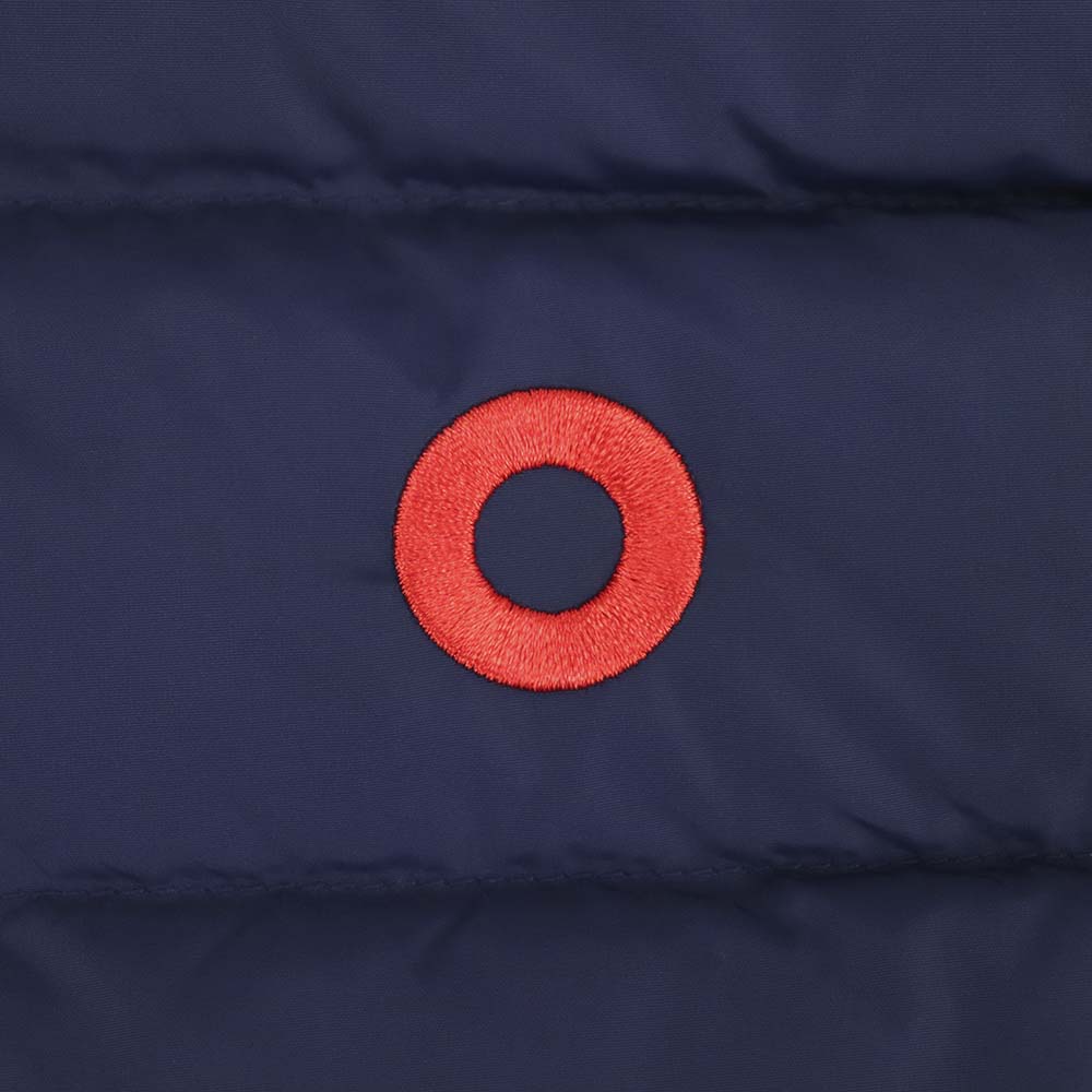 Phish Red donut Hooded Puffer Vest in Navy - Section 119