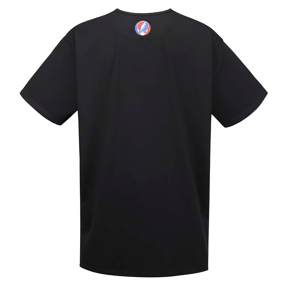 Big and Tall Short Sleeve Henley Black with Stealie - Section 119