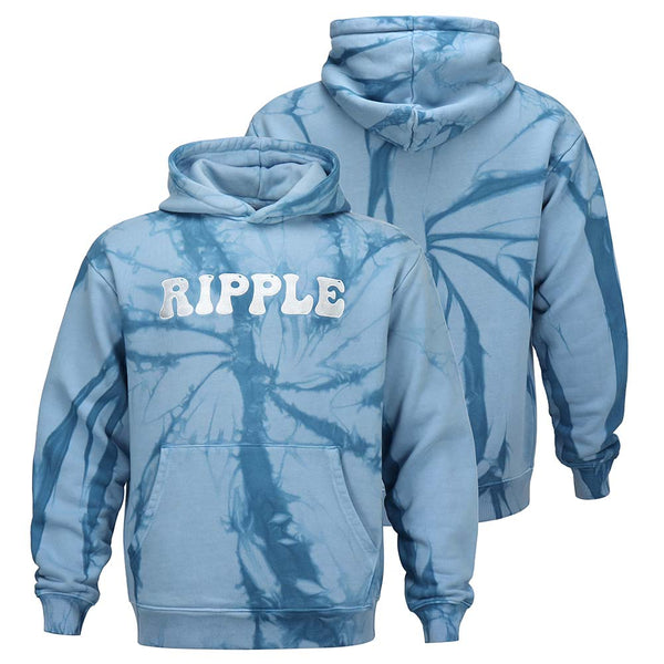 Super Heavyweight Grateful Dead Blue Tie Dye Hoodie Ripple