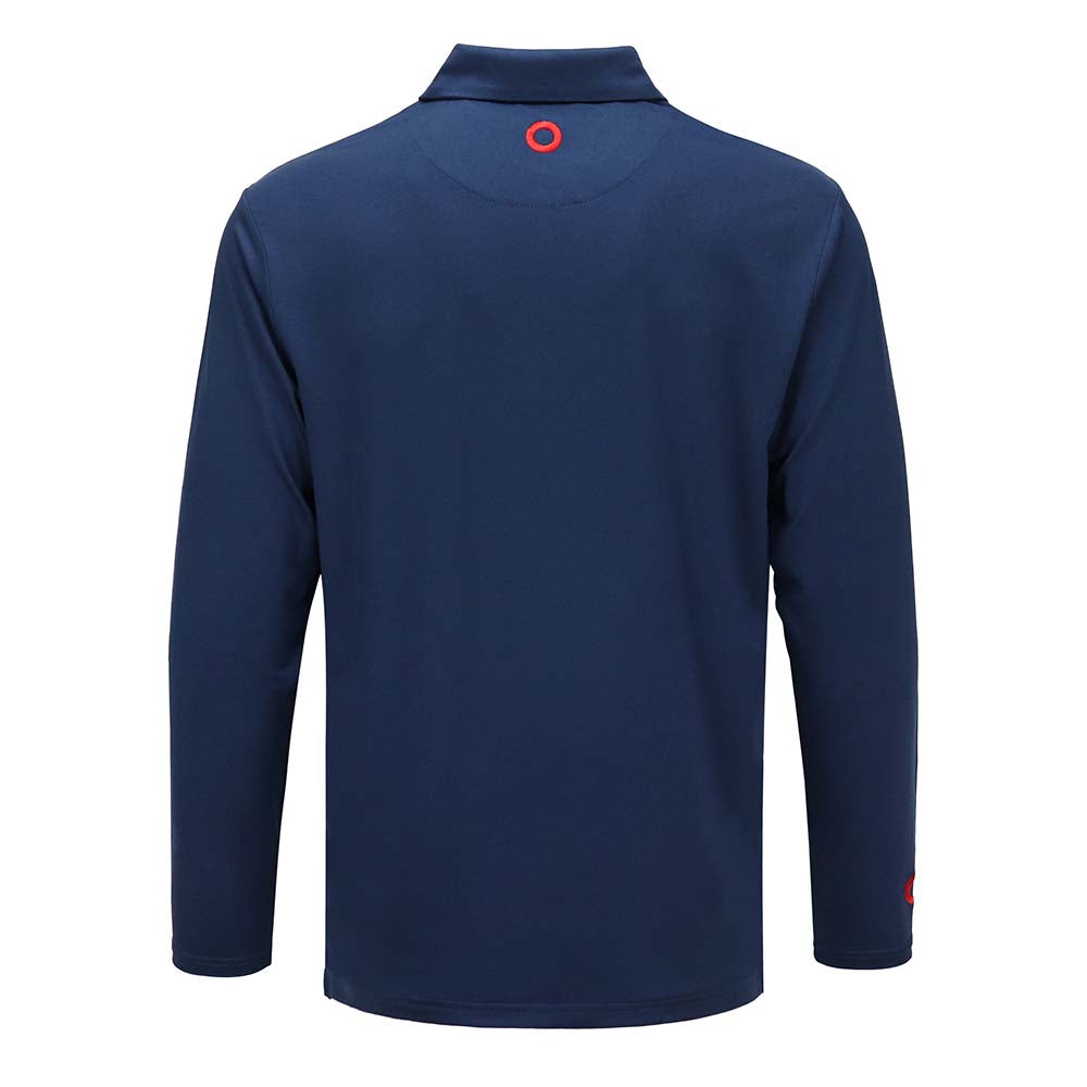 Phish Navy Classic Red Donut Dry Fit Long Sleeve Polo - Section 119