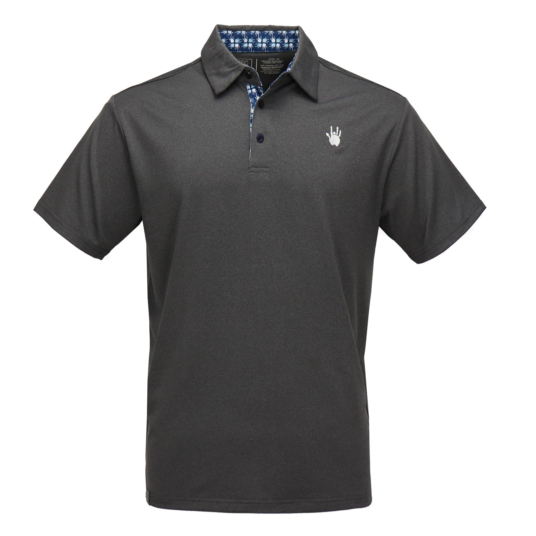 Jerry Garcia Grey Middle Finger Dry Fit Polo - Section 119