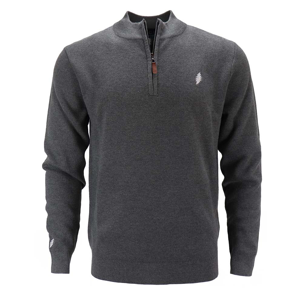 Grateful Dead Grey Bolt Quarter-Zip Sweater - Section 119