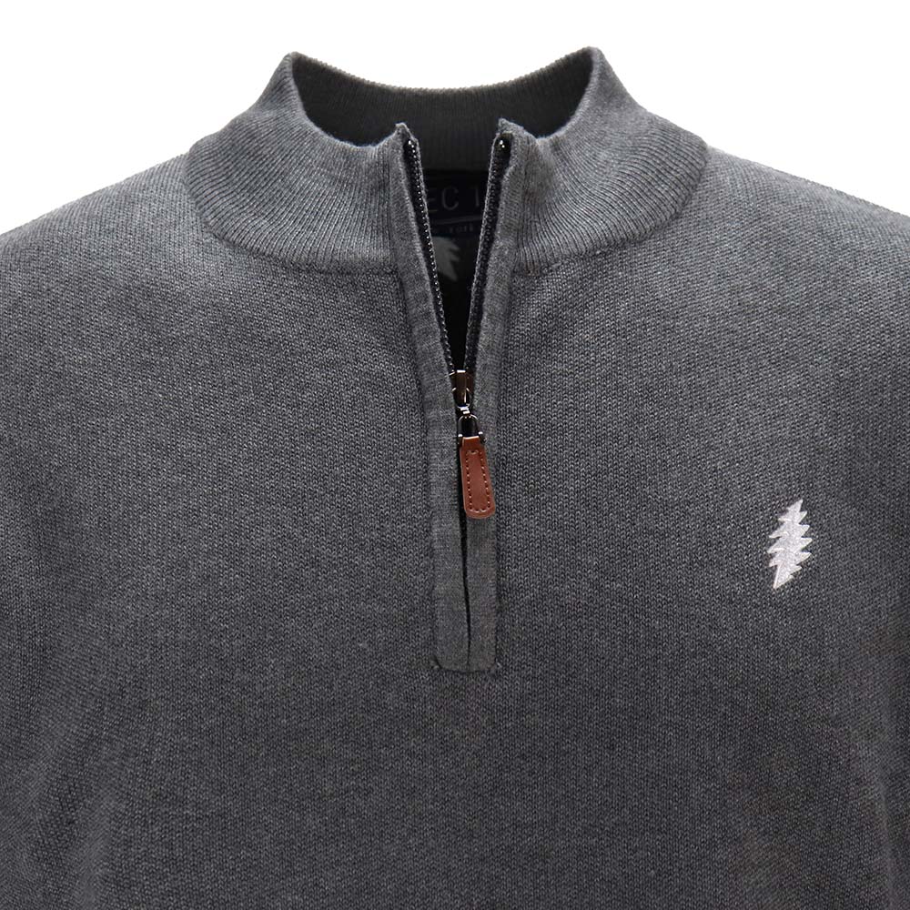 Grateful Dead Grey Bolt Quarter-Zip Sweater - Section 119