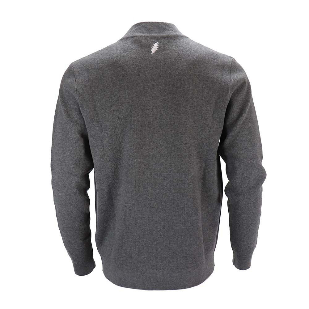 Grateful Dead Grey Bolt Quarter-Zip Sweater - Section 119