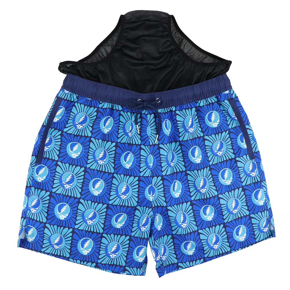 Grateful Dead Navy Steal Your Face Swim Trunk - Section 119
