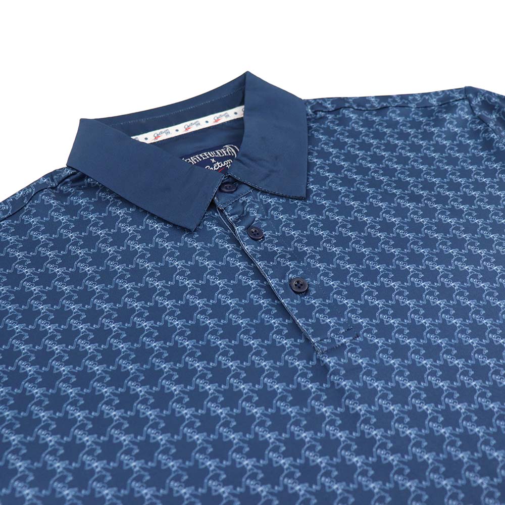 Grateful Dead Performance Polo Navy with Skeletons - Section 119