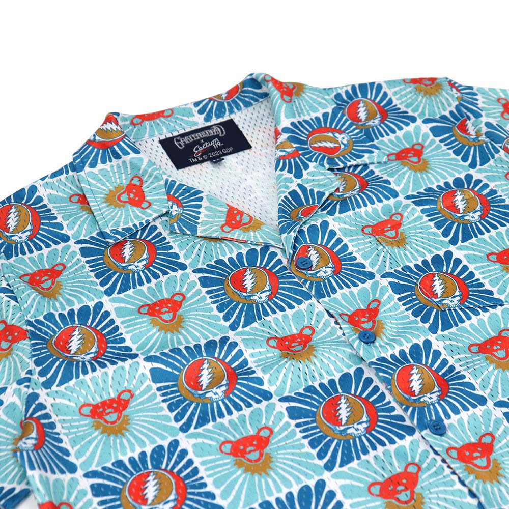 Grateful Dead Teal & Orange Bear Mesh Shirt - Section 119