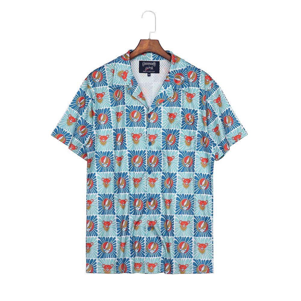 Grateful Dead Teal & Orange Bear Mesh Shirt - Section 119
