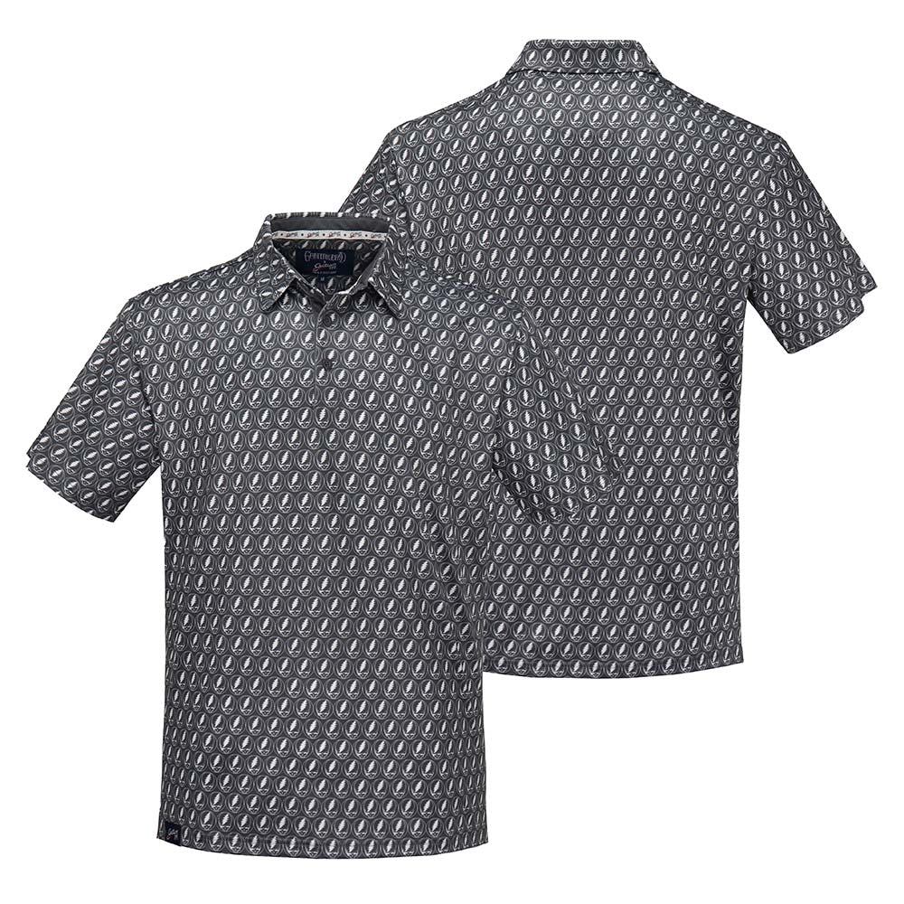 Grateful Dead Performance Polo Grey Stealie - Section 119