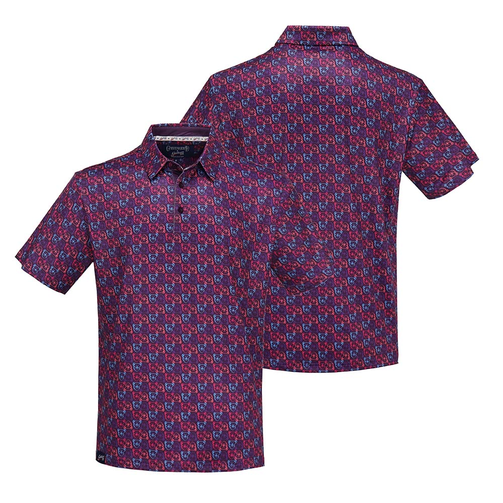 Grateful Dead Performance Polo Purple Bears - Section 119
