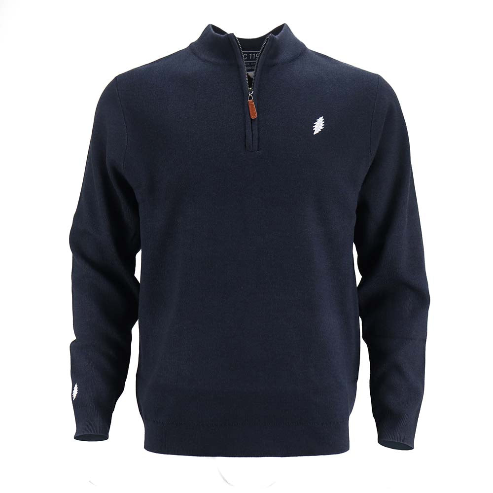 Grateful Dead Bolt Dark Navy Sweater Quarter-Zip - Section 119