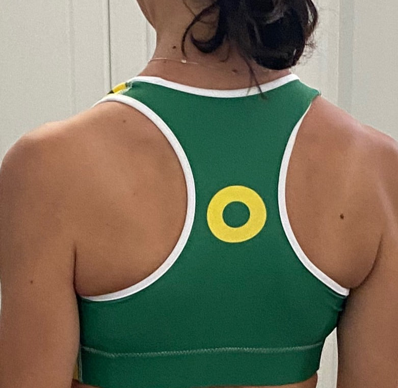 9th Cube Green with Yellow Donut Sports Bra - Section 119