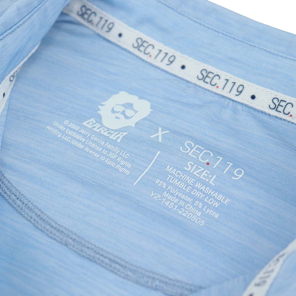 Jerry Garcia Polo Long Sleeve Baby Blue White Face - Section 119