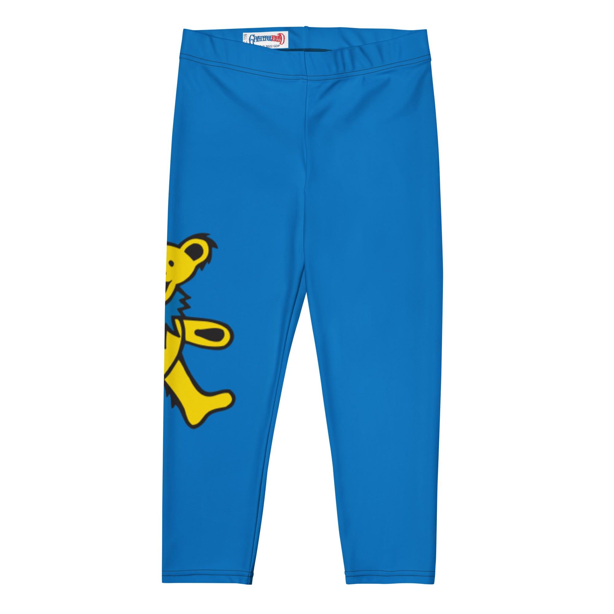 Electric Blue and Yellow Dancing Bears Capri Leggings - Section 119