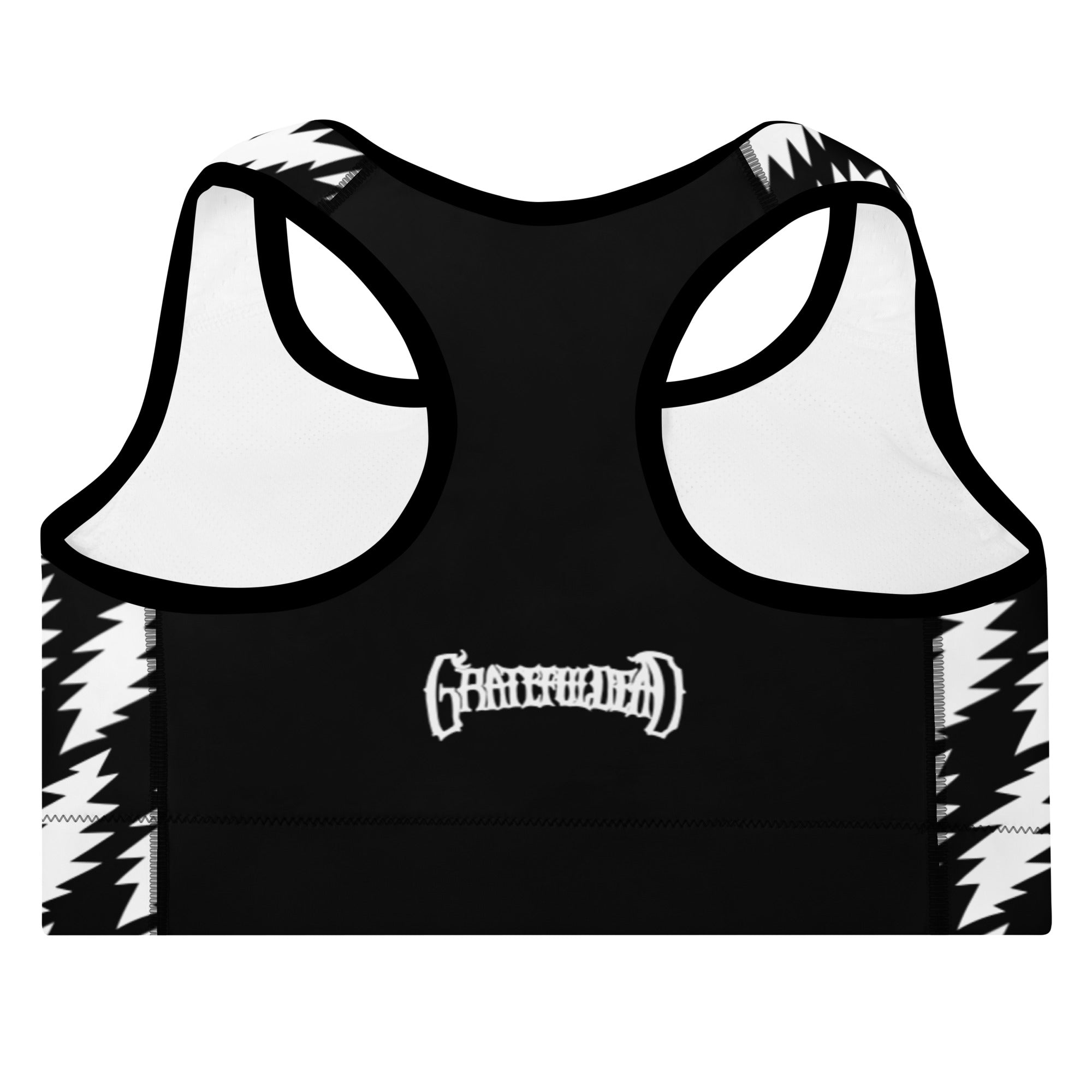 Grateful Dead Black and White Bolt Sports Bra - Section 119