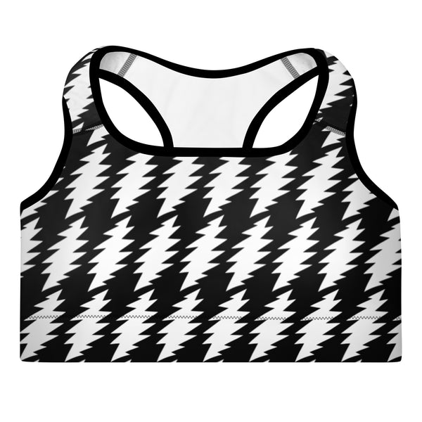 Grateful Dead Long Line Rainbow Bolt In Grey And White Sports Bra– Section  119