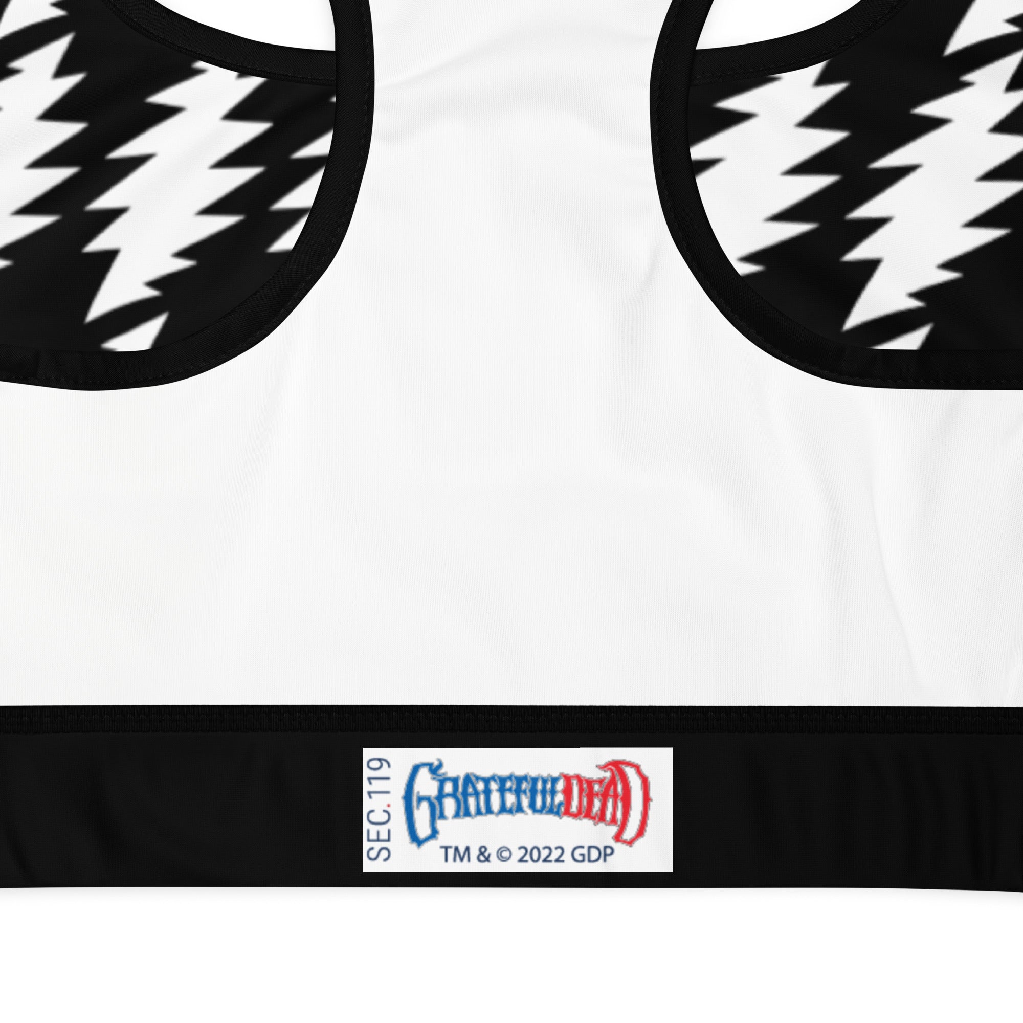 Grateful Dead Black and White Bolt Sports Bra - Section 119